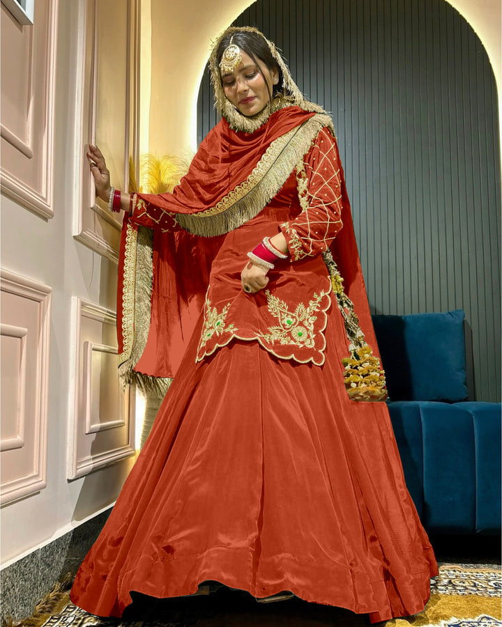 Georgette Sharara suit With Thread Embroidery & Sequin Work