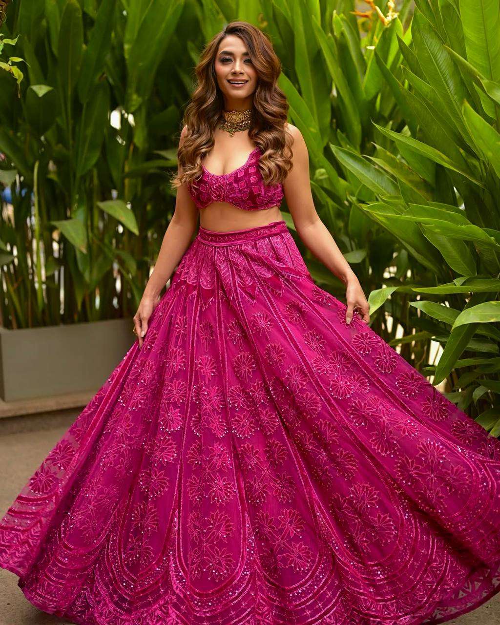 Kasturi Silk Pink Lehanga With Velvet Blouse