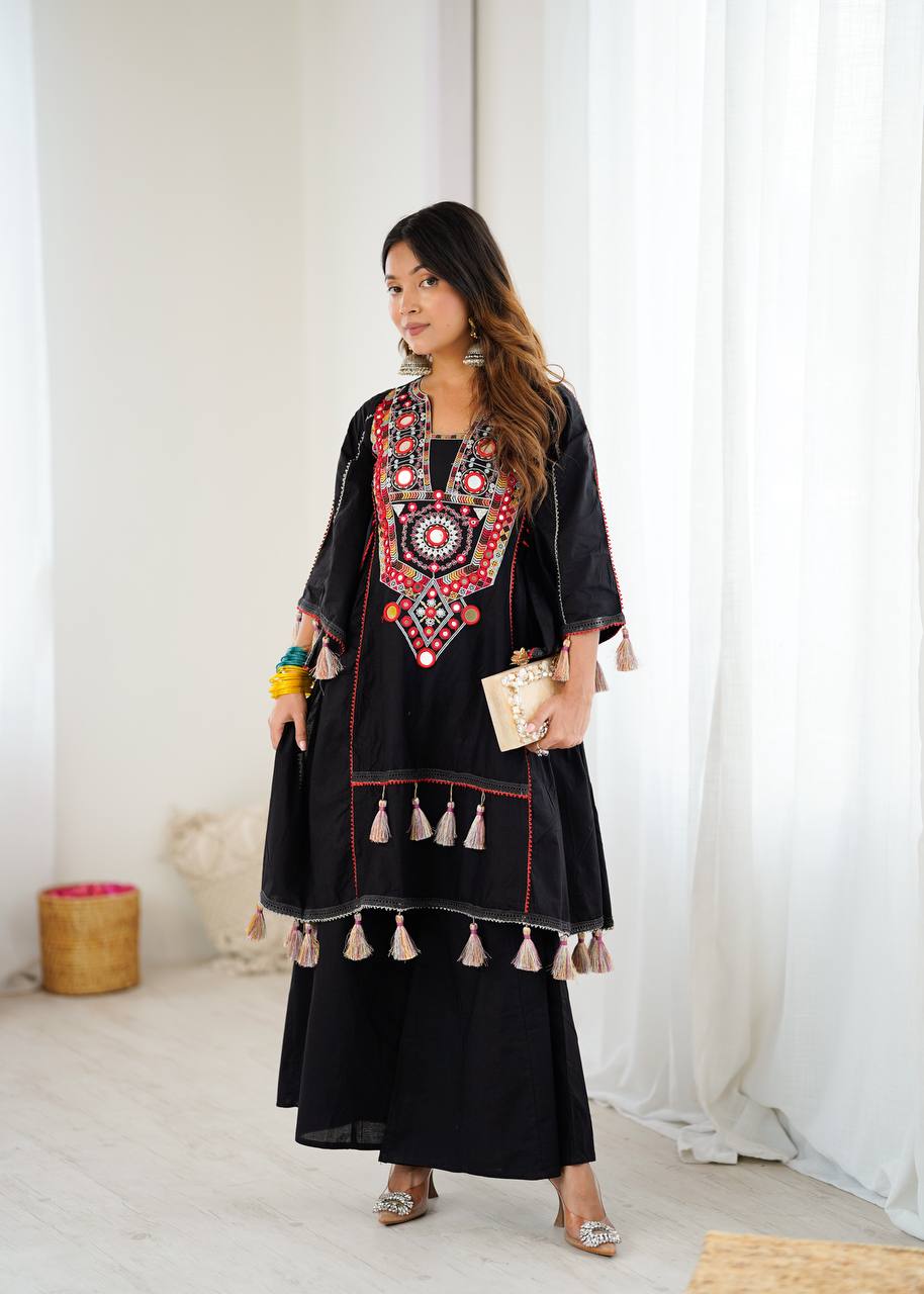 Pure Khadi Cotton Sequence work Indian Anarkali Gown co-ord Set – Party Wear