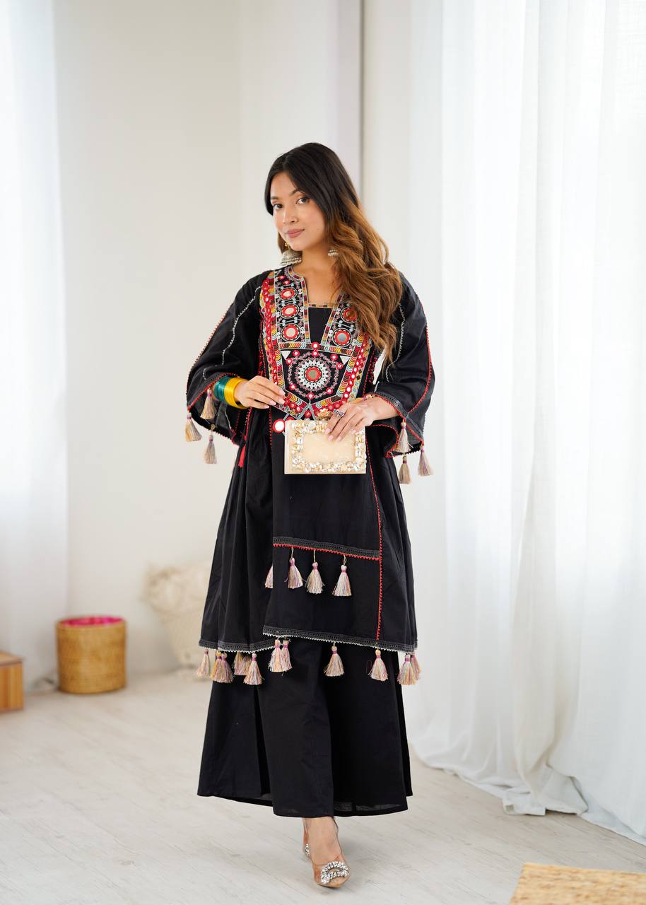 Pure Khadi Cotton Sequence work Indian Anarkali Gown co-ord Set – Party Wear