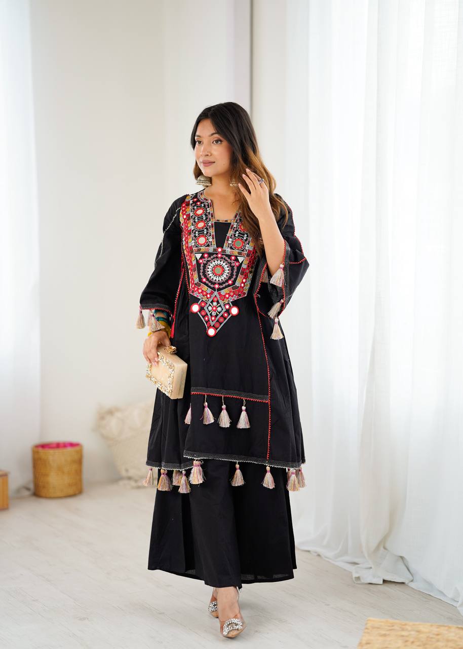 Pure Khadi Cotton Sequence work Indian Anarkali Gown co-ord Set – Party Wear