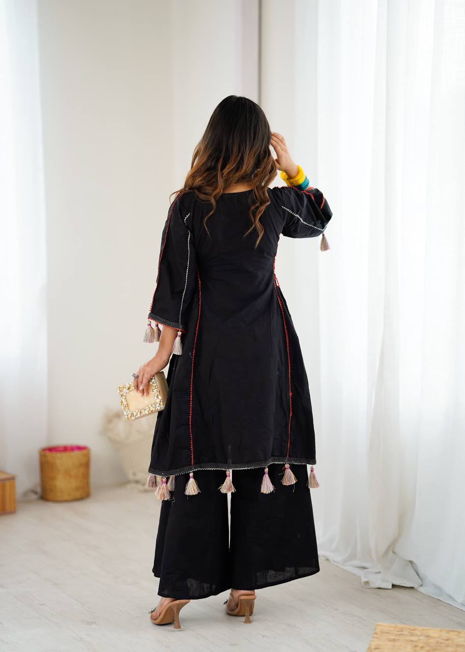 Pure Khadi Cotton Sequence work Indian Anarkali Gown co-ord Set – Party Wear