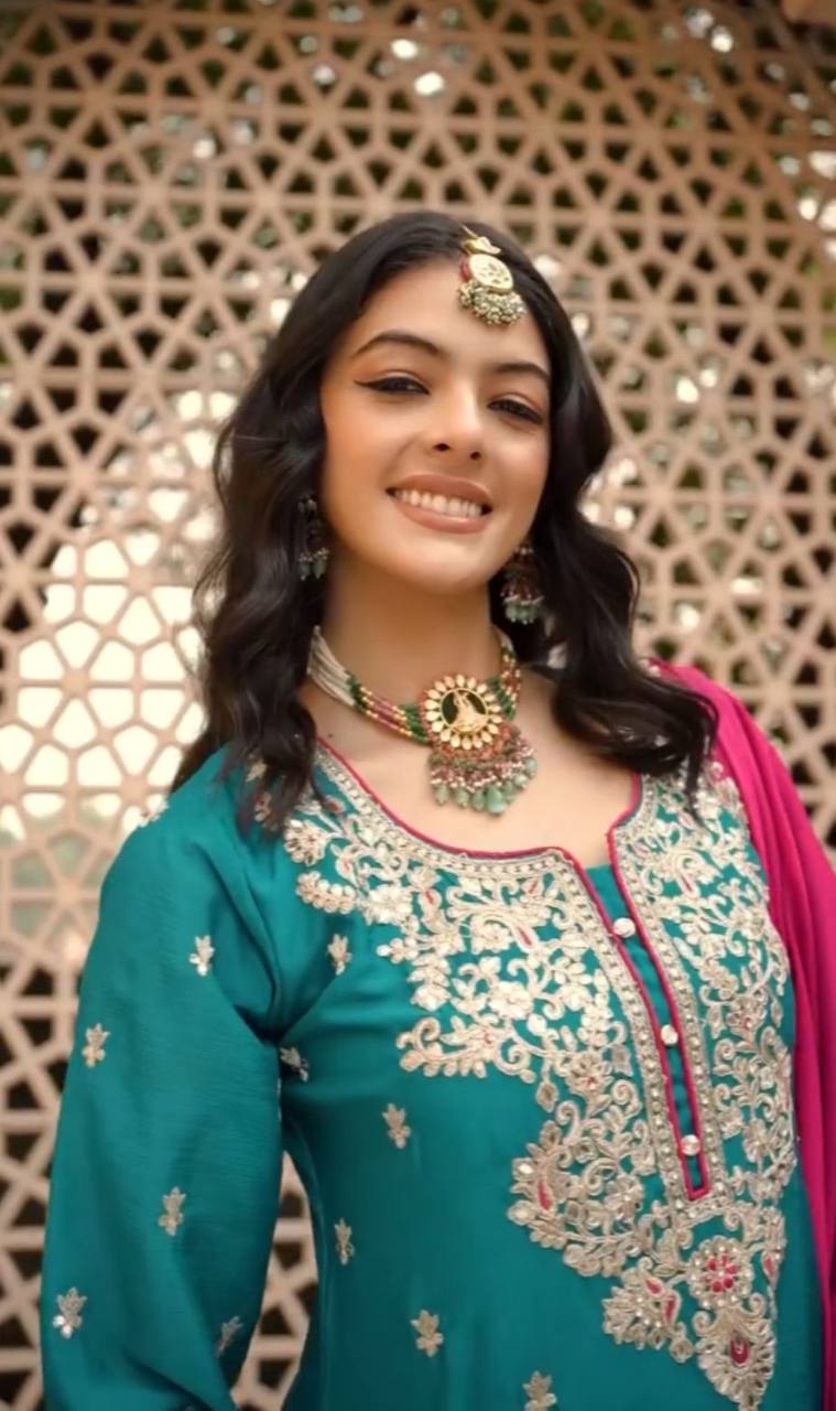 Embroidered Designer Sharara suit Thread & Sequence Work Party Wear  Palazzo