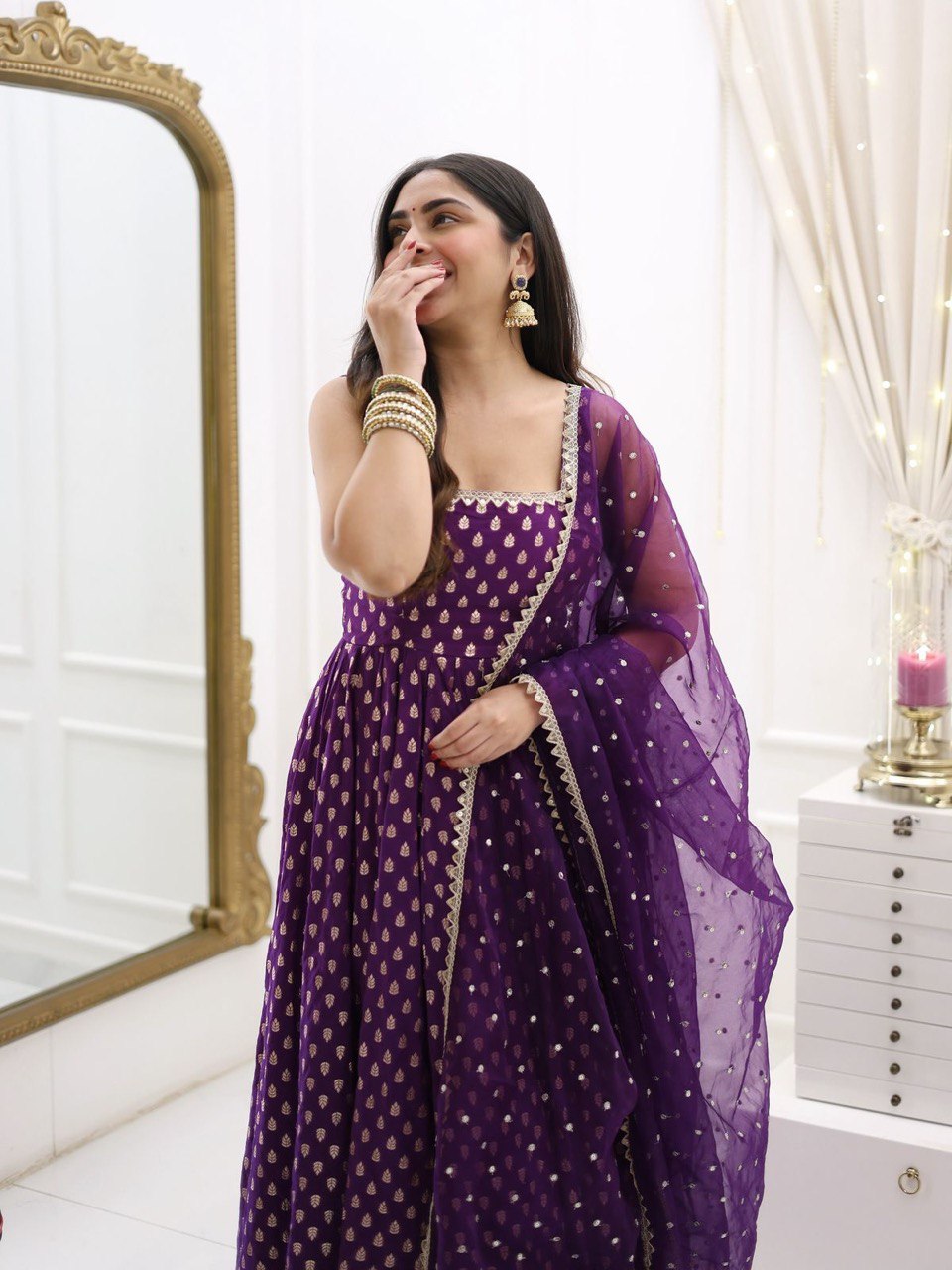 Jacquard silk suit set, Weaving work silk kurta set, Jacquard silk ethnic outfit, Silk suit with lace dupatta, Butterfly net sequin dupatta, Party wear silk suit for women, Wedding guest silk suit set, Rakhi special silk suit, Raksha Bandhan outfit for women, Fully stitched jacquard kurta, Traditional silk suit set, Lace border dupatta with silk suit, Readymade festive silk outfit, Elegant silk kurta with pant and dupatta, Jacquard weaving kurta set, Indian ethnic silk suit set, Soft butterfly net dupatta s