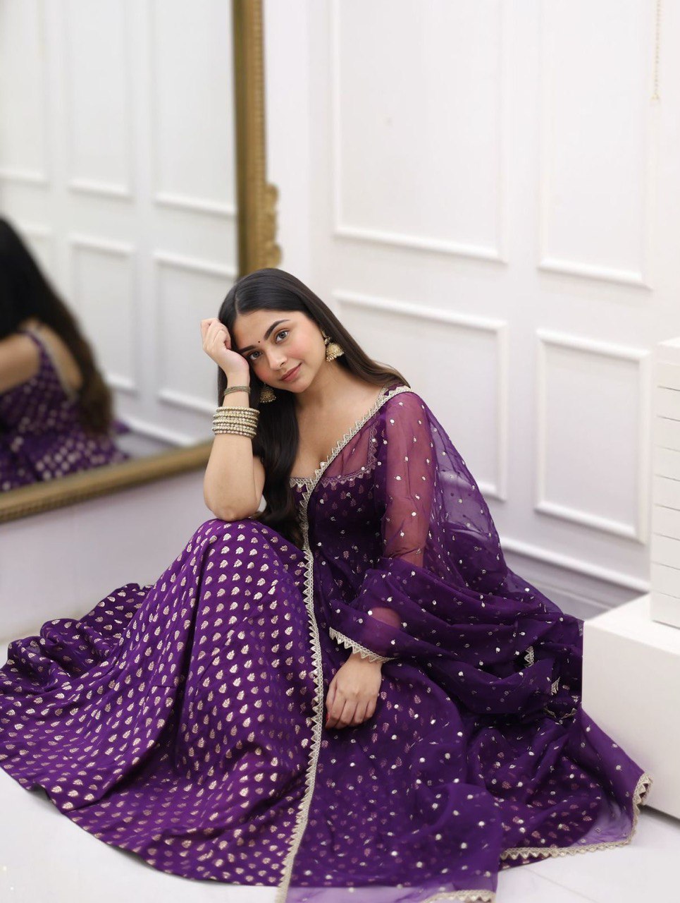 Jacquard silk suit set, Weaving work silk kurta set, Jacquard silk ethnic outfit, Silk suit with lace dupatta, Butterfly net sequin dupatta, Party wear silk suit for women, Wedding guest silk suit set, Rakhi special silk suit, Raksha Bandhan outfit for women, Fully stitched jacquard kurta, Traditional silk suit set, Lace border dupatta with silk suit, Readymade festive silk outfit, Elegant silk kurta with pant and dupatta, Jacquard weaving kurta set, Indian ethnic silk suit set, Soft butterfly net dupatta s