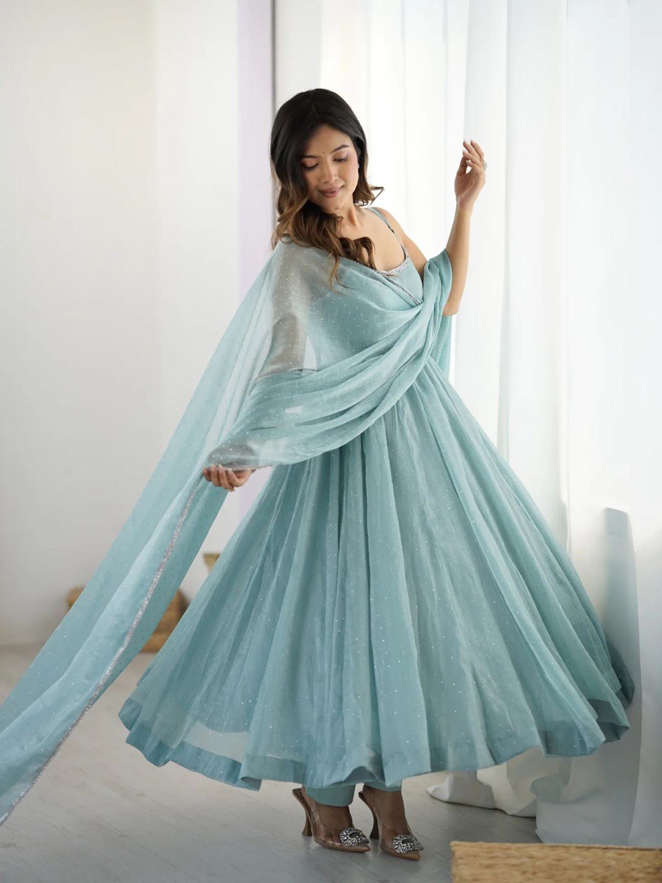 Crunch silk suit set, Hotfix suit set for women, Hotfix work with lace dupatta, Designer crunch silk kurta set, 3.5 meter flair kurta set, Party wear silk suit set, Readymade hotfix kurta set, Crunch silk pant dupatta set, Elegant ethnic wear for women, Rakhi special crunch silk suit, Raksha Bandhan outfit for women, Fully stitched crunch silk kurta, Kurta with extra sleeves included, Indian festive wear for women, Cotton micro pant suit set, Lace bordered dupatta with hotfix, Heavy flair silk suit for part