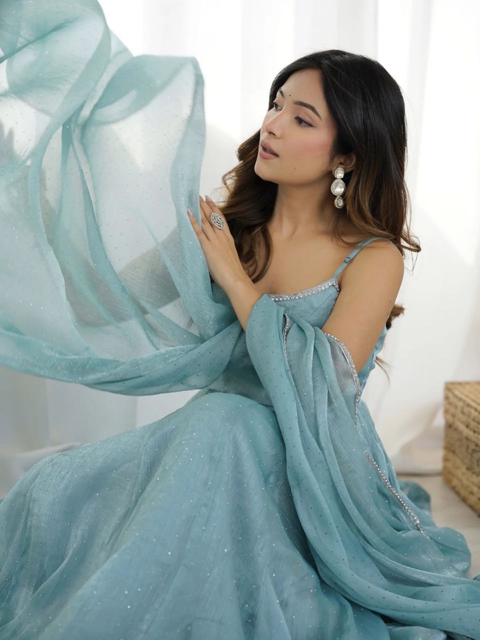 Crunch silk suit set, Hotfix suit set for women, Hotfix work with lace dupatta, Designer crunch silk kurta set, 3.5 meter flair kurta set, Party wear silk suit set, Readymade hotfix kurta set, Crunch silk pant dupatta set, Elegant ethnic wear for women, Rakhi special crunch silk suit, Raksha Bandhan outfit for women, Fully stitched crunch silk kurta, Kurta with extra sleeves included, Indian festive wear for women, Cotton micro pant suit set, Lace bordered dupatta with hotfix, Heavy flair silk suit for part