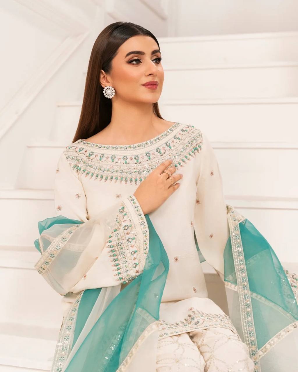 White Farsi Sharara Suit Serenity A Moment of Grace